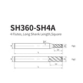 G-SH360-SH4A 4 Flutes, Long Shank Length,Square - Big-tools Industrial Supply Tools for Metal Cutting